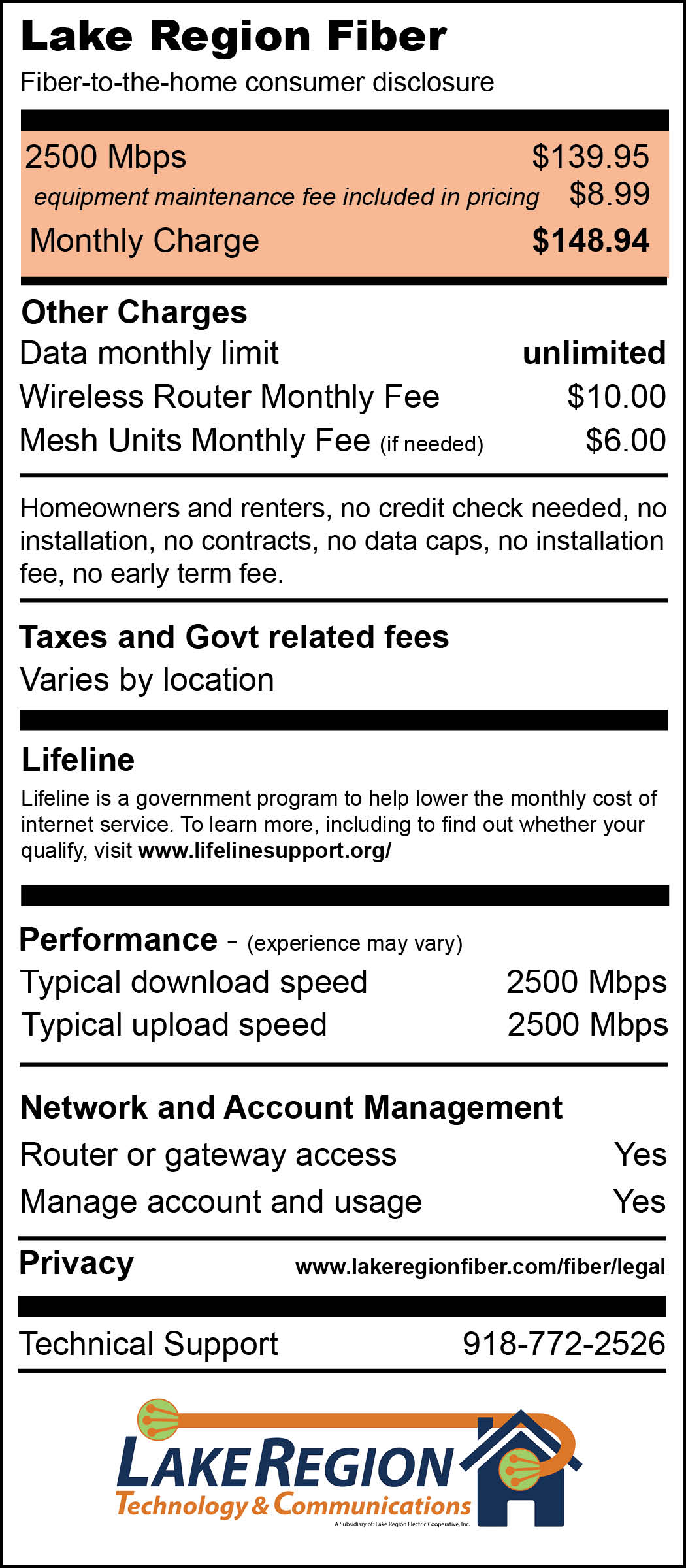 Multi-Gig internet package